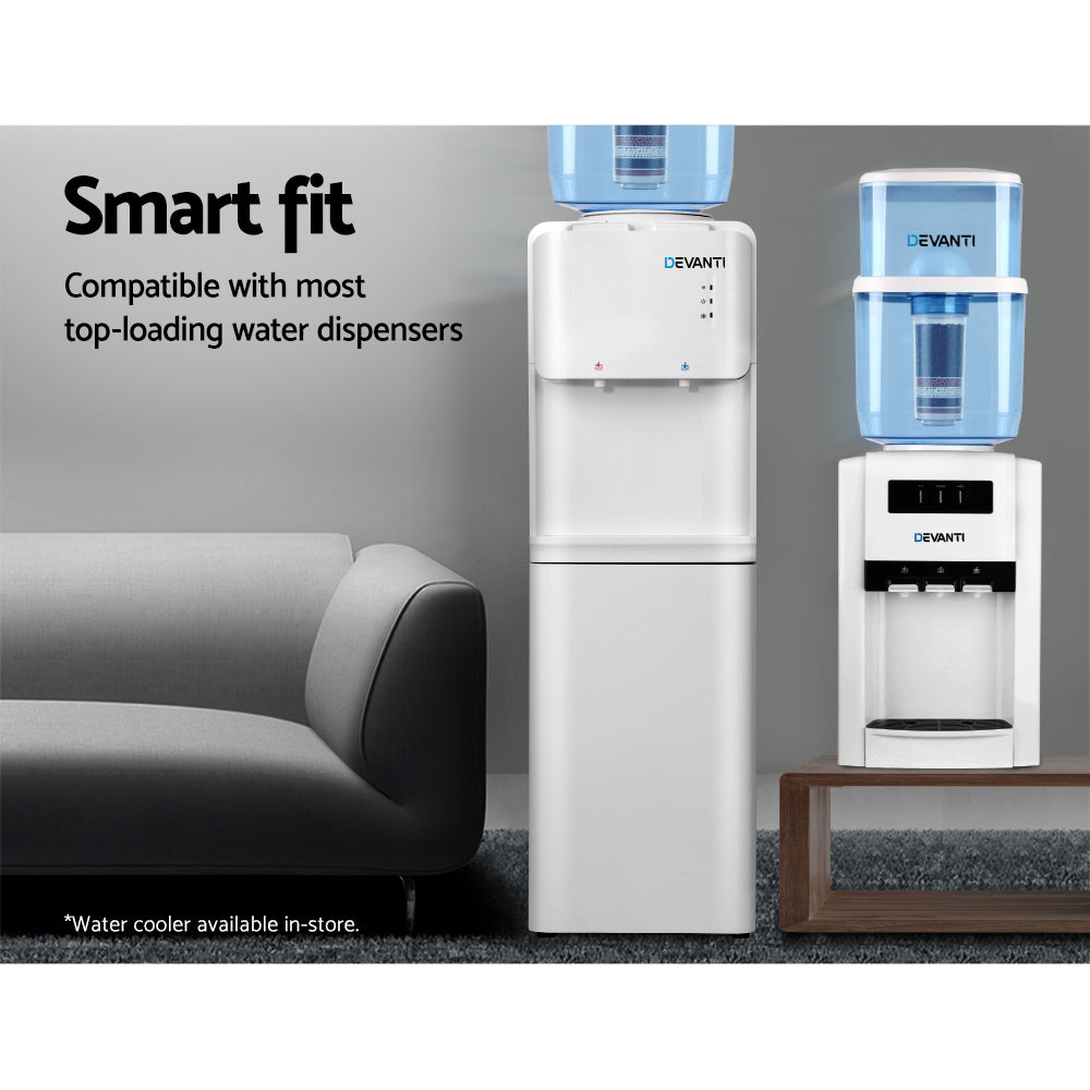 Devanti 22L Water Filter Bottle with 7-Stage Filter, for Top-Loading Dispensers