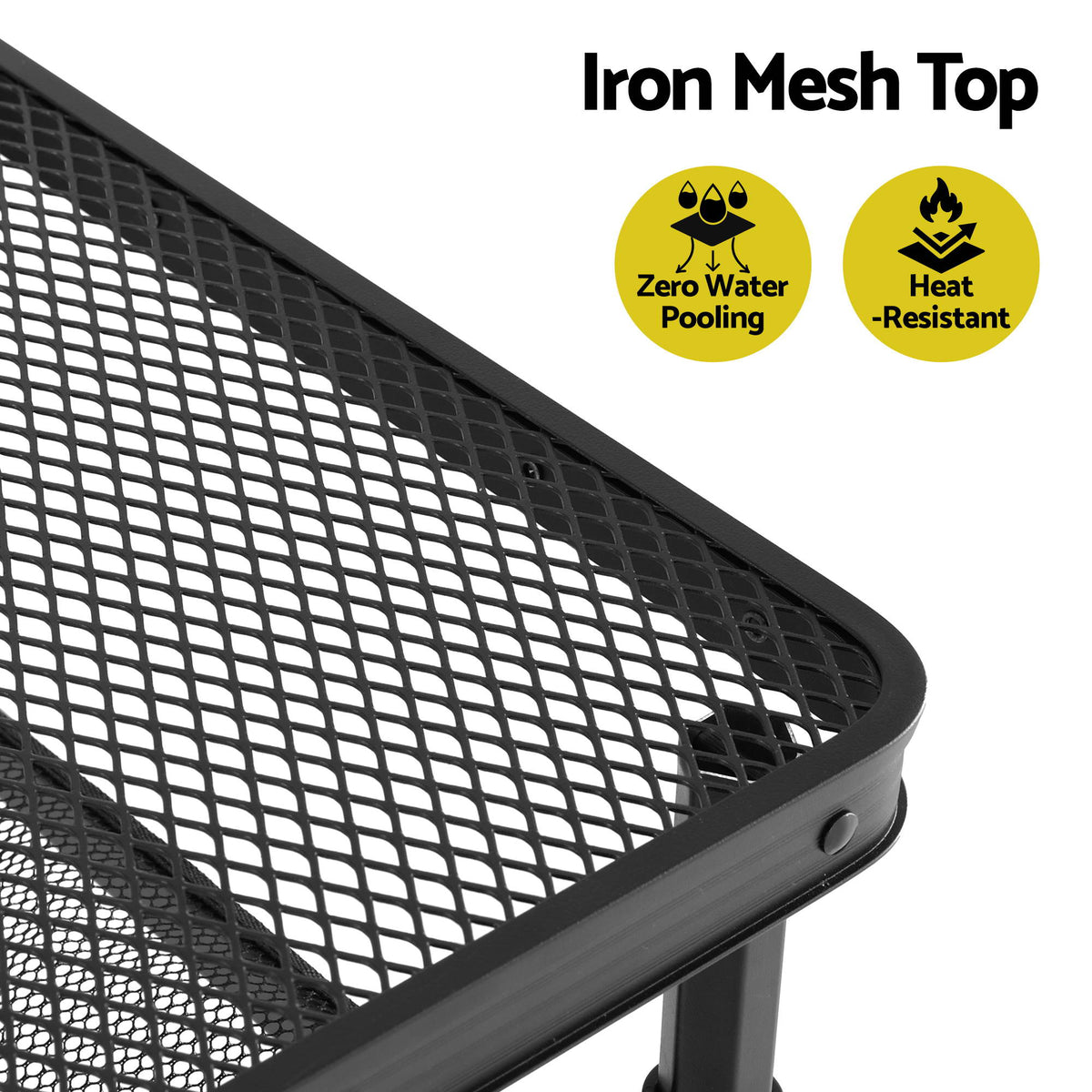 Gardeon BBQ Camp Table, Folding Mesh Top, 90 x 60 x 66cm