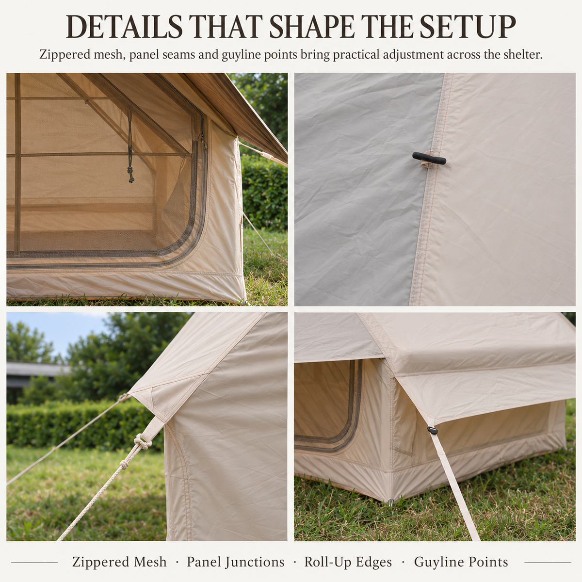 Weisshorn Inflatable A-Frame Basecamp Tent with Extended Side Awning, Khaki