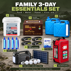 PrepPro Family 3-Day Essentials Set — itemised contents and included quantities
