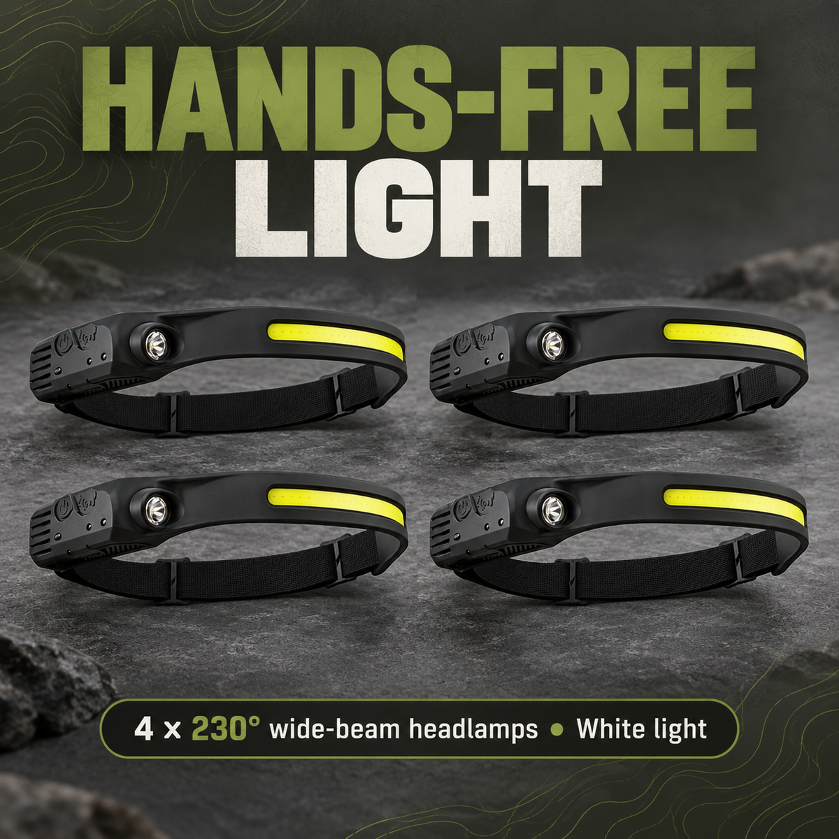 PrepPro Family 3-Day Essentials Set — four W689-1 white-light headlamps