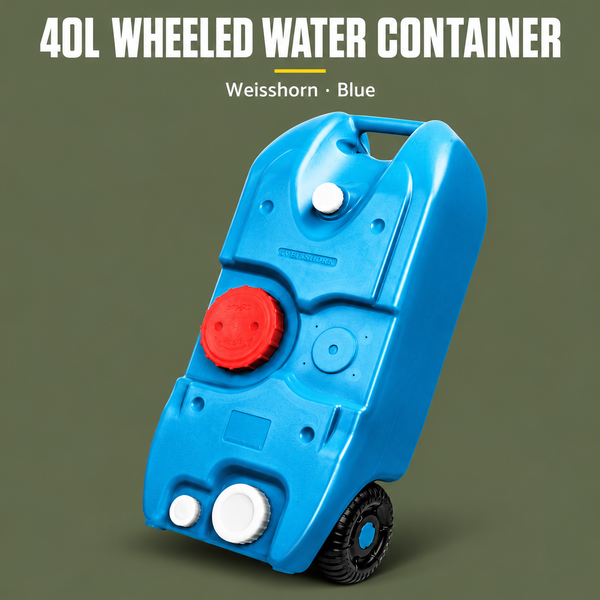 Weisshorn 40L Wheeled Water Container with Tap, Blue
