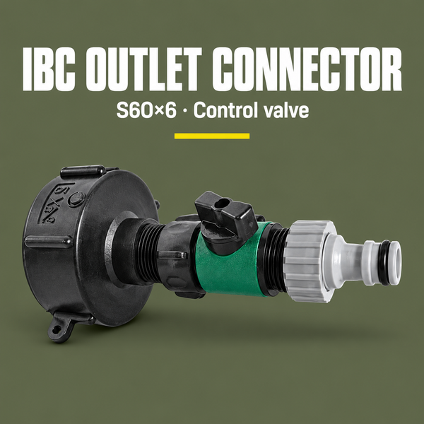S60x6 IBC Outlet Nipple Connector with Control Valve