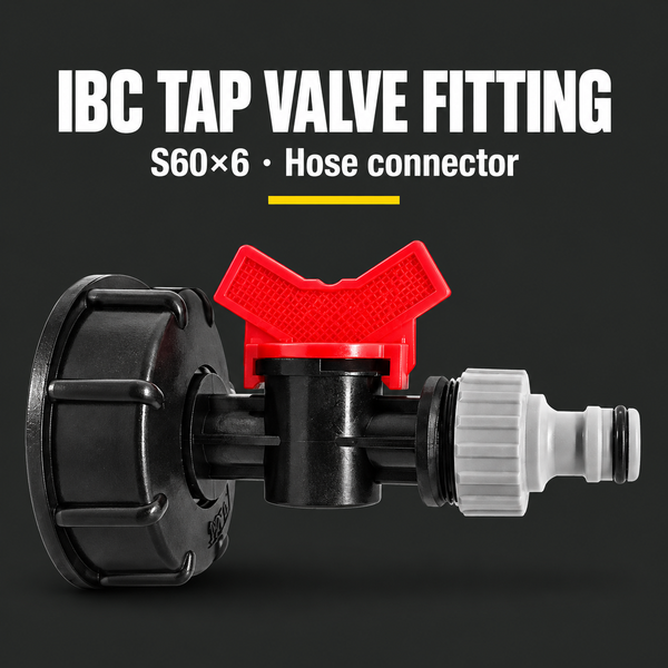 S60x6 IBC Tank Nipple Tap Valve Fitting with Hose Connector