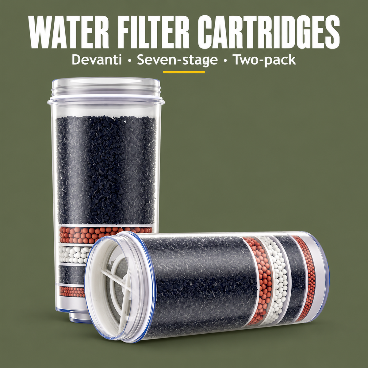 Devanti 7-Stage Replacement Water Filter Cartridges, 2 Pack