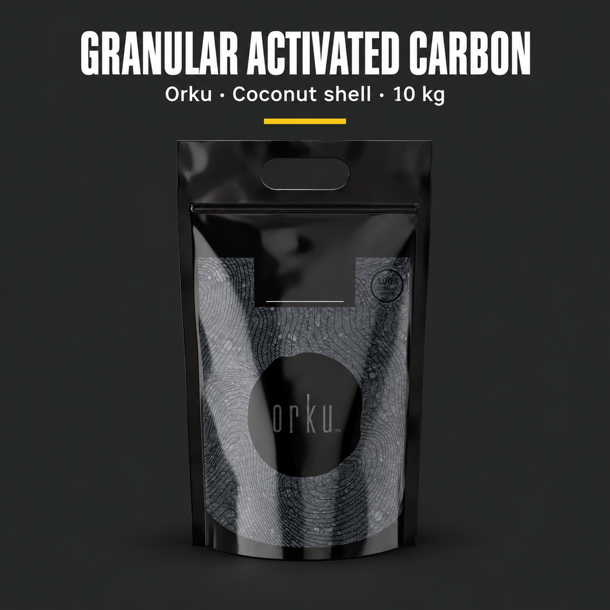 Orku Granular Activated Carbon (GAC), Coconut Shell Filter Media, 10kg