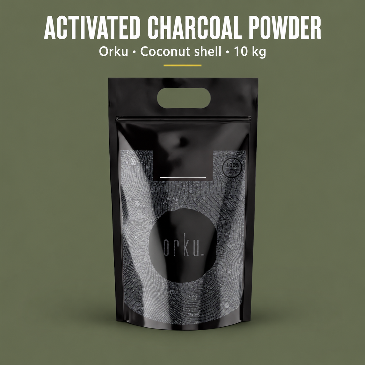 Orku Activated Charcoal Powder, Coconut Shell, 10kg