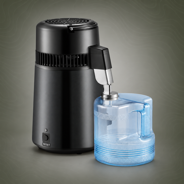 4L Water Distiller, 750W, Stainless Steel Interior, Black