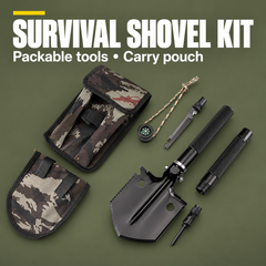 SURVIVAL SHOVEL KIT — Packable tools • Carry pouch