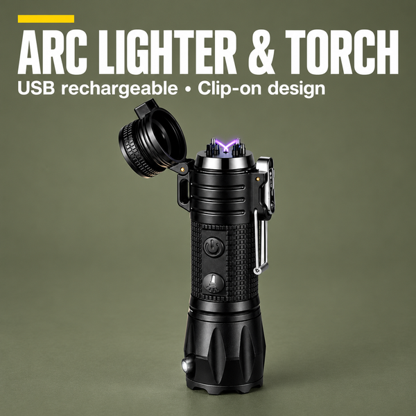 3‑in‑1 Arc Lighter with Flashlight | PrepPro