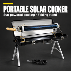 PORTABLE SOLAR COOKER — Sun-powered cooking • Folding stand