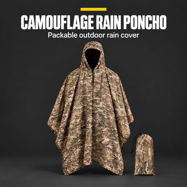 Rain Poncho – Camouflage Waterproof Survival Cover | PrepPro