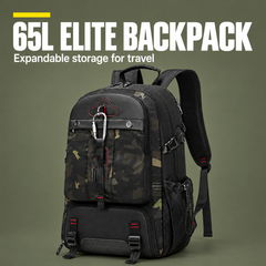 65L ELITE BACKPACK — Expandable storage for travel