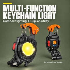 MULTI-FUNCTION KEYCHAIN LIGHT — Compact lighting • Clip-on utility