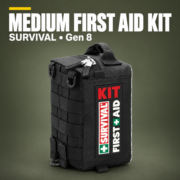 SURVIVAL First Aid KIT – Medium (Gen 8) | Black Vehicle First Aid Kit