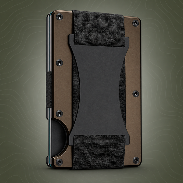 Coffee color Slim RFID Blocking Aluminum Card Holder