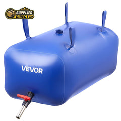PrepPro Australia 113L heavy-duty blue PVC water storage bladder with faucet valve and reinforced carry handles