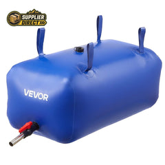 PrepPro Australia 113L blue heavy-duty PVC water storage bladder with faucet valve and reinforced carry handles