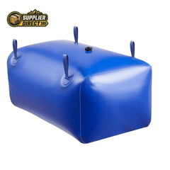 PrepPro Australia 240L blue heavy-duty PVC water storage bladder with reinforced lifting straps and sealed ports.