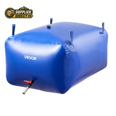 PrepPro Australia 400L blue heavy-duty PVC water storage bladder with faucet valve for camping and emergency use