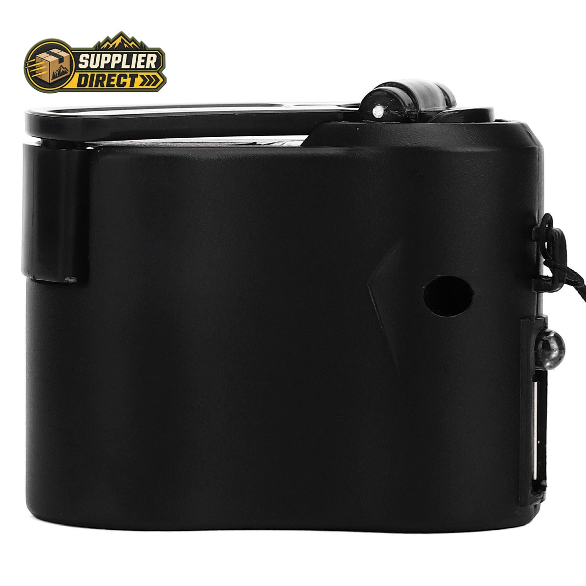 PrepPro Australia black portable hand crank USB phone charger for emergency outdoor use with integrated LED light