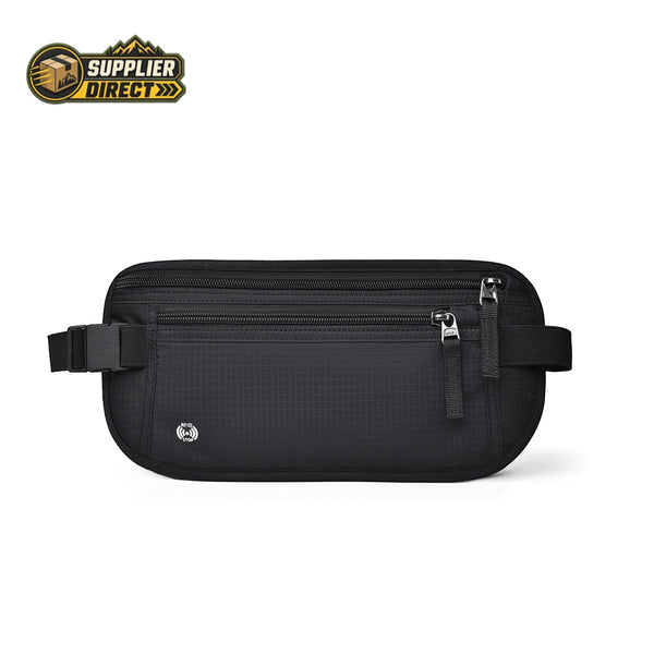 Black RFID Blocking Slim Anti-Theft Fanny Pack
