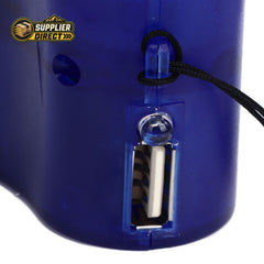 PrepPro Australia blue portable hand crank USB phone charger with emergency LED light for outdoor camping