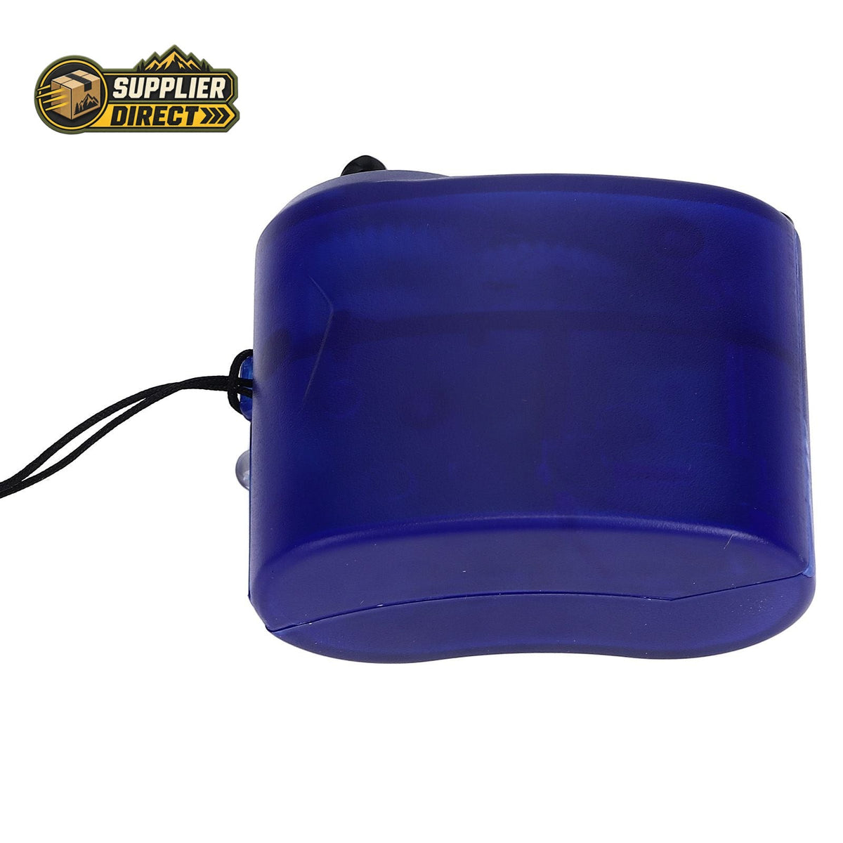 PrepPro Australia blue portable hand crank USB emergency phone charger with a translucent frosted ABS case