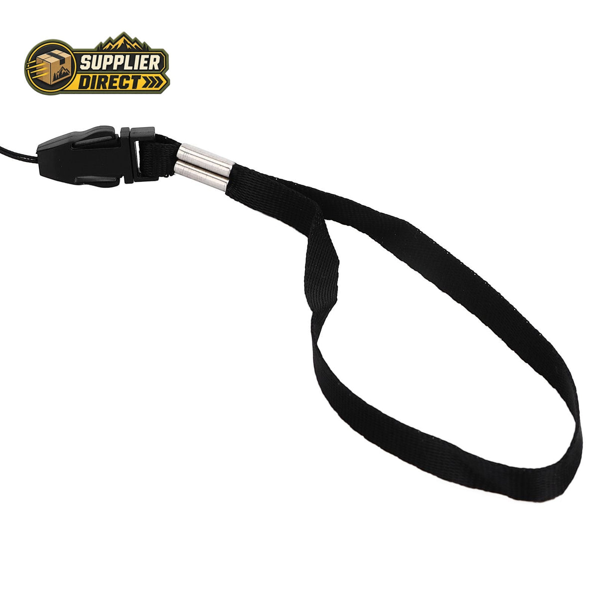 PrepPro Australia black hand crank phone charger lanyard with plastic buckle for outdoor emergency power