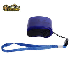 PrepPro Australia blue portable hand crank USB phone charger with a lanyard for outdoor emergency power