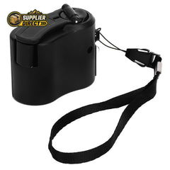PrepPro Australia black portable hand crank USB phone charger with a wrist strap for emergency outdoor power.