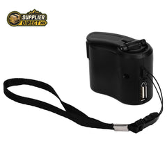 PrepPro Australia black portable hand crank USB phone charger with a wrist strap for outdoor emergency power