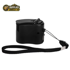 PrepPro Australia black portable hand crank USB phone charger with a lanyard for outdoor emergency power