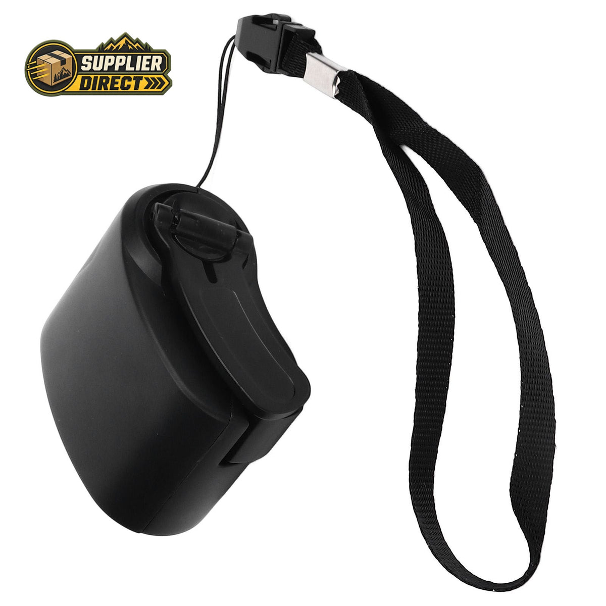 PrepPro Australia black portable hand crank USB phone charger with a lanyard for outdoor emergency power
