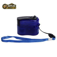 PrepPro Australia blue portable hand crank USB phone charger with a lanyard for emergency outdoor power