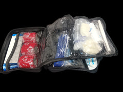 PrepPro Australia pet first aid kit in a black portable bag with various medical supplies and wound care items.