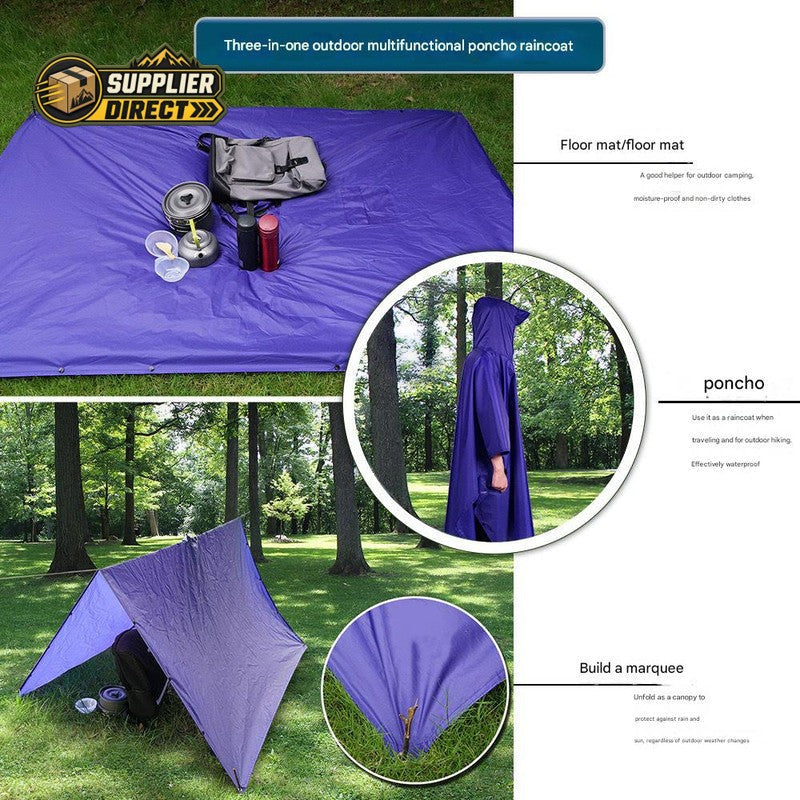 3-in-1 Adventure Rain Poncho – Waterproof Poncho, Emergency Shelter & Ground Mat