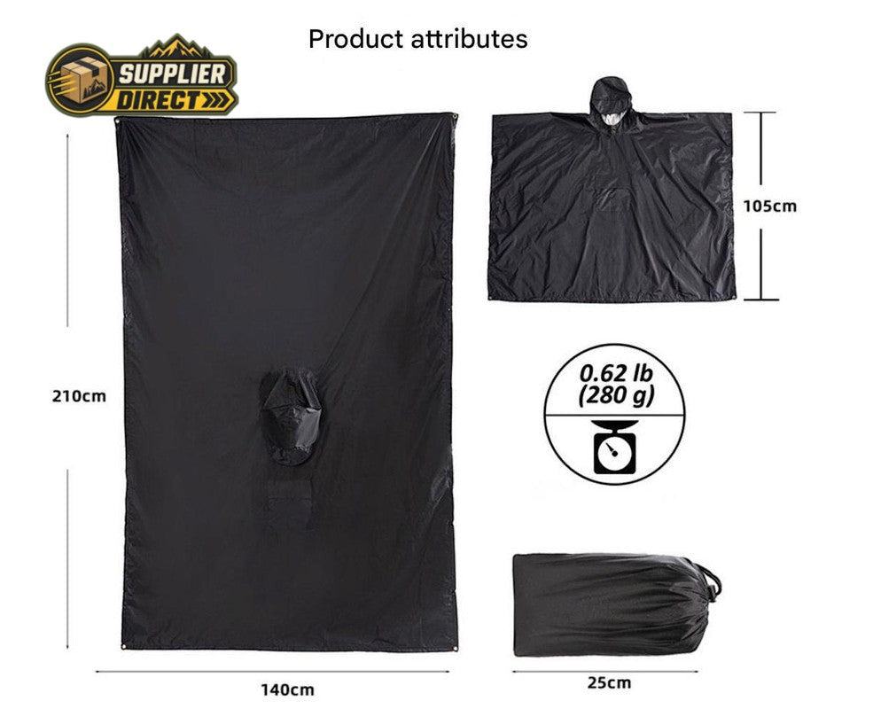 3-in-1 Adventure Rain Poncho – Waterproof Poncho, Emergency Shelter & Ground Mat