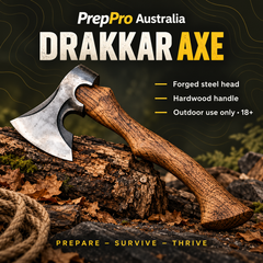 Drakkar Forged Manganese Steel Axe – Premium Build | PrepPro — PrepPro branded square product image