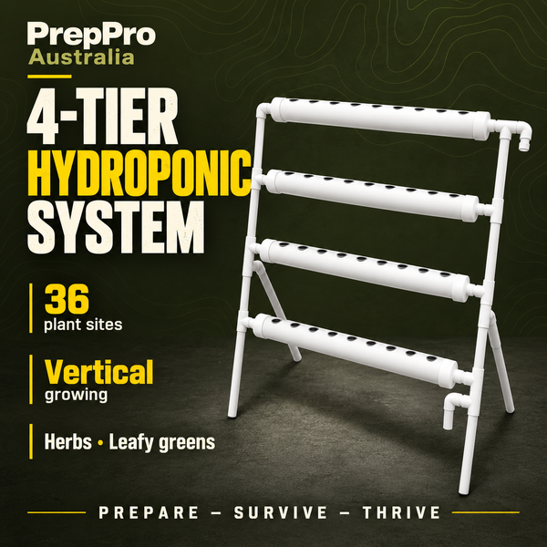 4-Tier NFT Hydroponic Grow System Kit | 36 Plant Vertical Garden