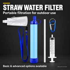 STRAW WATER FILTER — Portable filtration for outdoor use