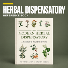 Modern Herbal Dispensatory: A Medicine‑Making Guide – Book on olive background