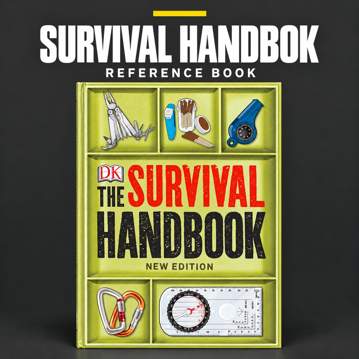 The Survival Handbook – Book on charcoal background