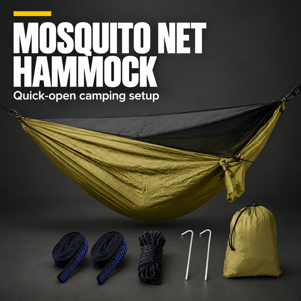 MOSQUITO NET HAMMOCK — Quick-open camping setup