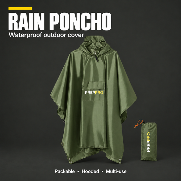 Waterproof Rain Poncho – All‑Weather Outdoor Cover | PrepPro