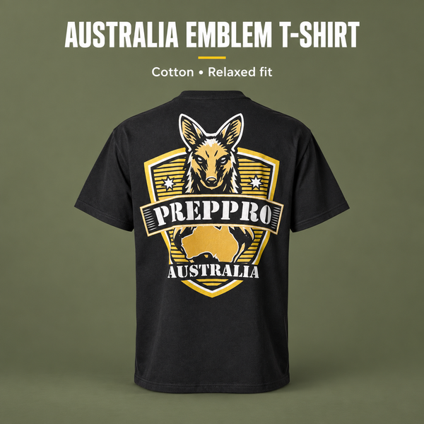 Australia Emblem T‑Shirt – Rugged Outdoor Wear | PrepPro