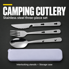 Stainless Steel Camping Cutlery Set – Durable & Compact | PrepPro
