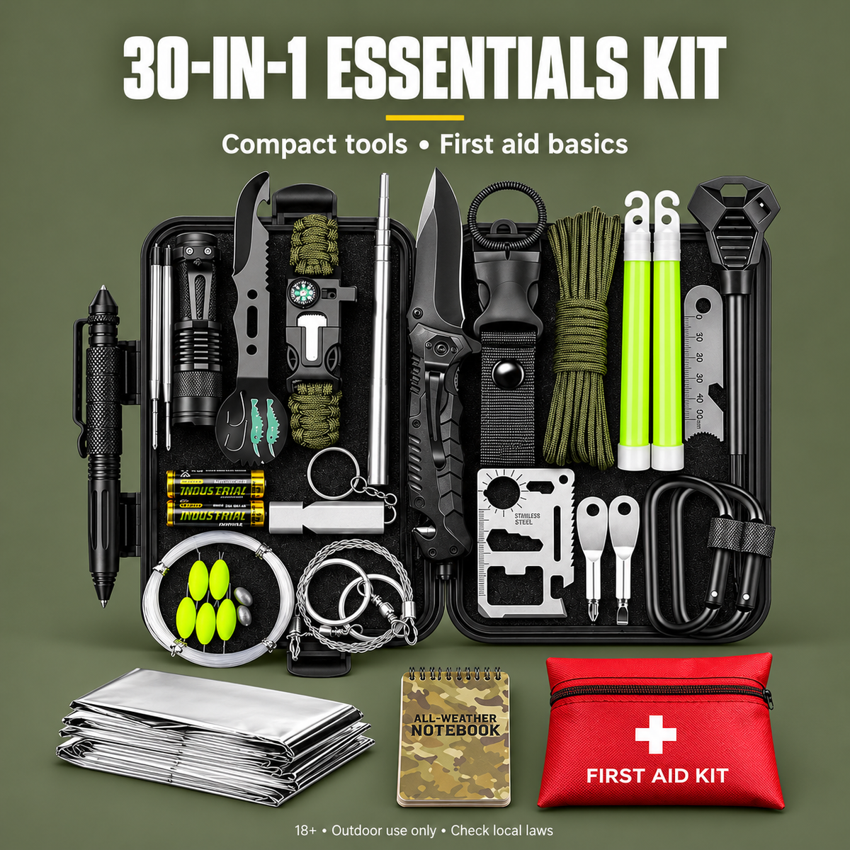 30‑in‑1 Essentials Kit – Compact Survival Tools — product overview