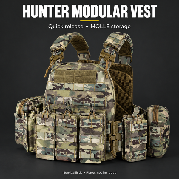 Hunter Plate Carrier Vest – Modular Quick‑Release | PrepPro