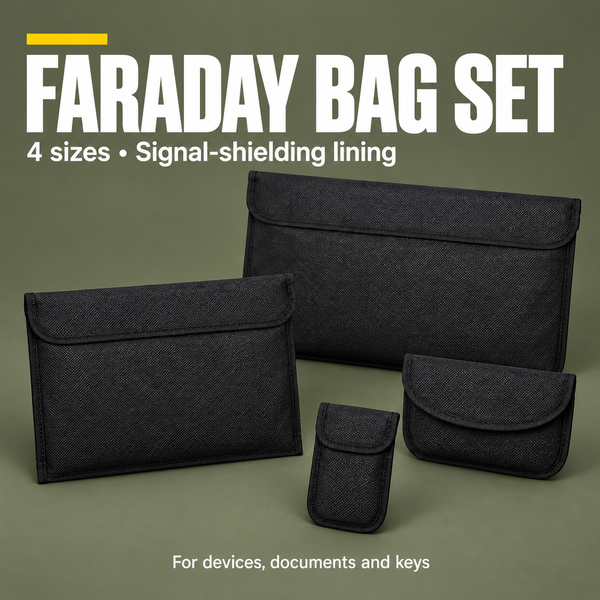 Signal Shield – 4pc Faraday Bag Set (RFID/EMF/EMP Blocking)
